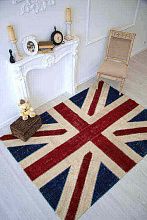 Овальный ковер винтажный ручной работы Британский флаг Vintage Flag Patchwork 22228
