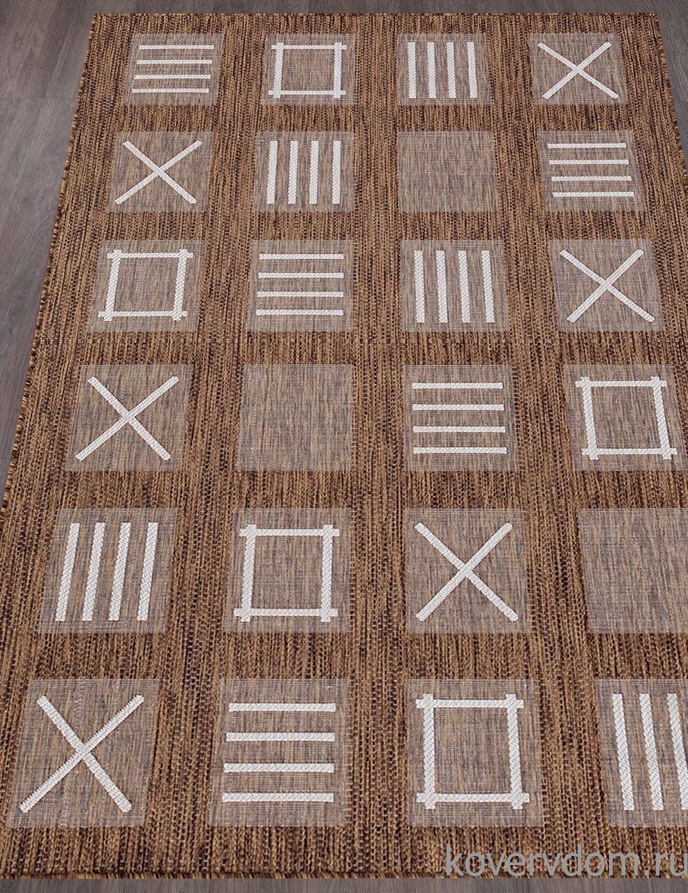 Ковер циновка VEGAS S003 BROWN-CREAM Ковер циновка VEGAS S003 BROWN-CREAM