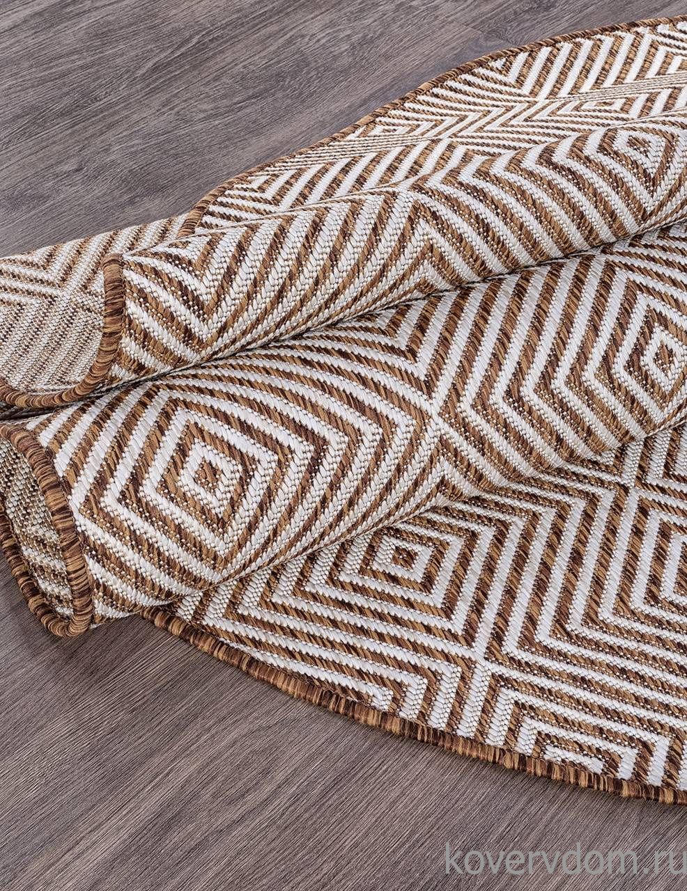 Ковер циновка VEGAS S006 CREAM-BROWN Овал Ковер циновка VEGAS S006 CREAM-BROWN Овал