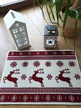 Овальный новогодний сувенирный коврик 40147 ОЛЕНИ