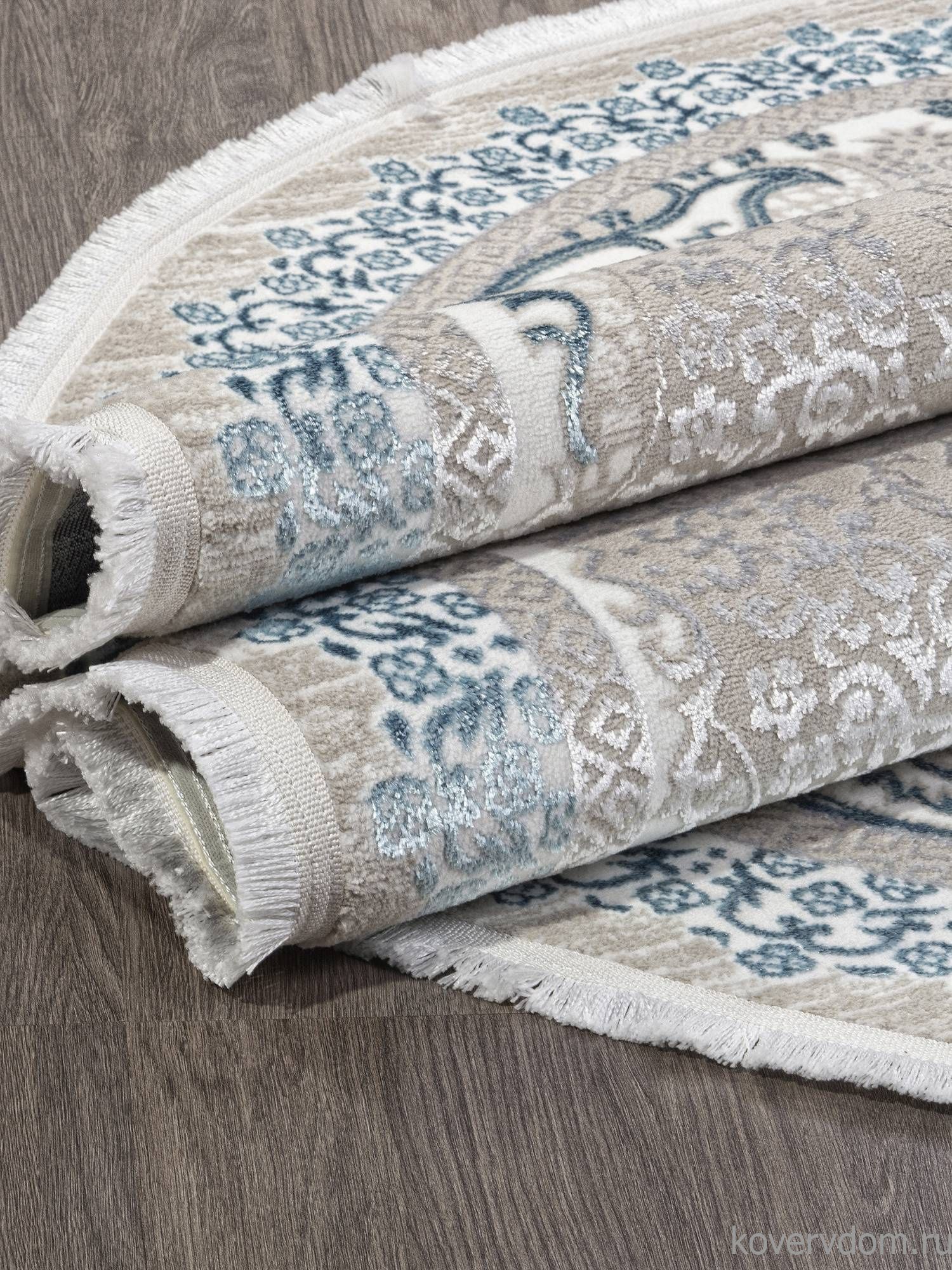 Ковер ALFANI Q010A BLUE FDY / CREAM SHRINK Овал