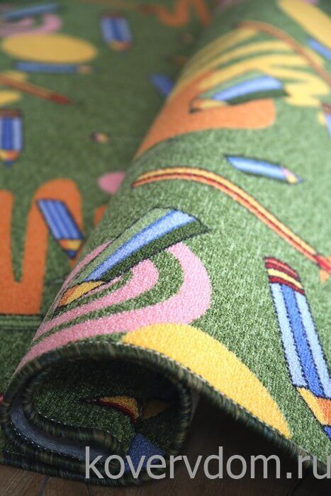 Детский ковер-палас ЦВЕТНЫЕ КАРАНДАШИ 1127-51 ЗЕЛЕНЫЙ  Детский ковер-палас ЦВЕТНЫЕ КАРАНДАШИ 1127-51 ЗЕЛЕНЫЙ